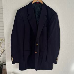 Savile Row Blue Sport Coat Blazer Cruise Cocktail Party Gold Buttons 42L Captain